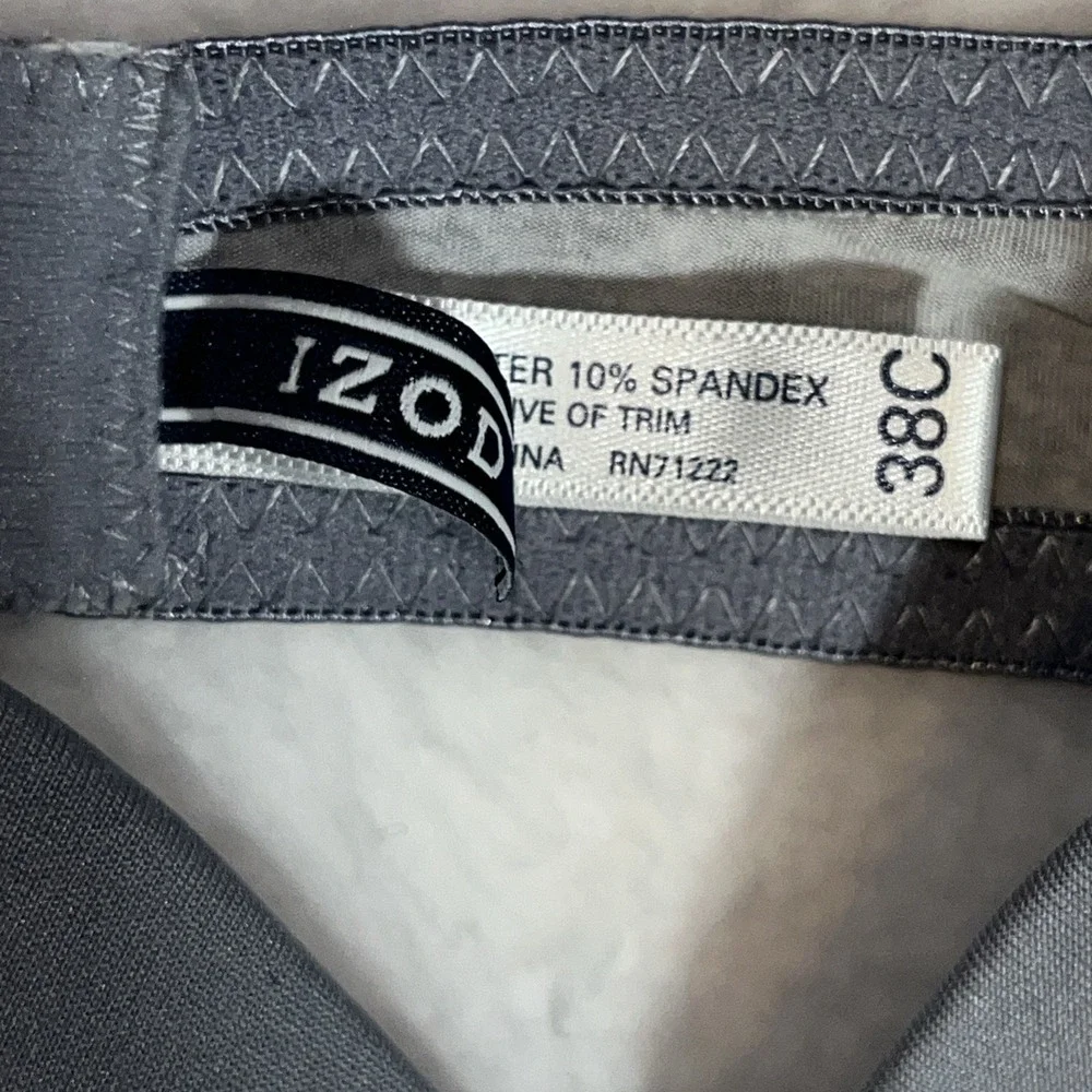 Izod Gray  Cotton T-shirt Knit  Padded‎ Bra 38C